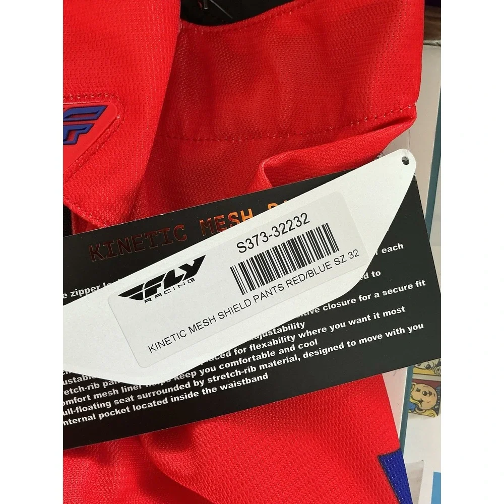 Fly Racing Kinetic Mesh Motocross Pants Men's 32 Red Blue MX Off-Road NWT